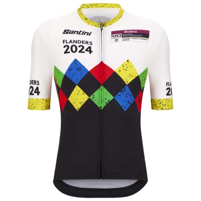 Heren Santini UCI Gravel Wereldkampioenschappen Vlaanderen 2024 Trui - Zwart Heren Santini UCI Gravel Wereldkampioenschappen Vlaanderen 2024 Trui - Zwart