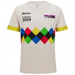 Heren Fietskleding Santini UCI Gravel WK Vlaanderen 2024 T-shirt Heren Fietskleding Santini UCI Gravel WK Vlaanderen 2024 T-shirt