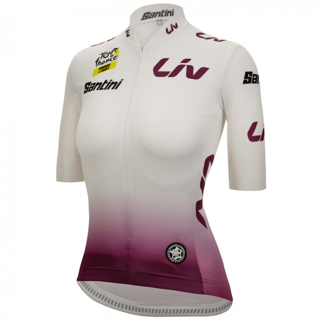 Dames Fietskleding Wit dames T-shirt Tour de France 2024 Dames Fietskleding Wit dames T-shirt Tour de France 2024