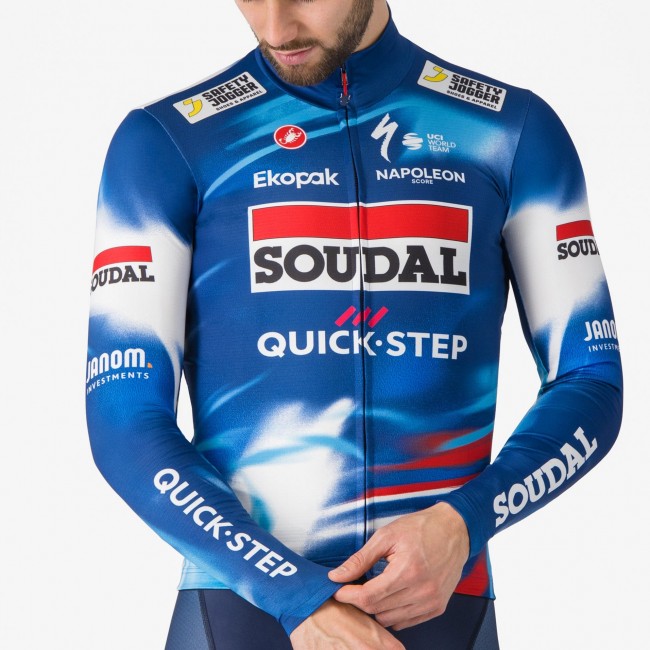 Heren Fietskleding Castelli Soudal Quick-Step 2025 Pro Thermal Mid trui met lange mouwen Heren Fietskleding Castelli Soudal Quick-Step 2025 Pro Thermal Mid trui met lange mouwen