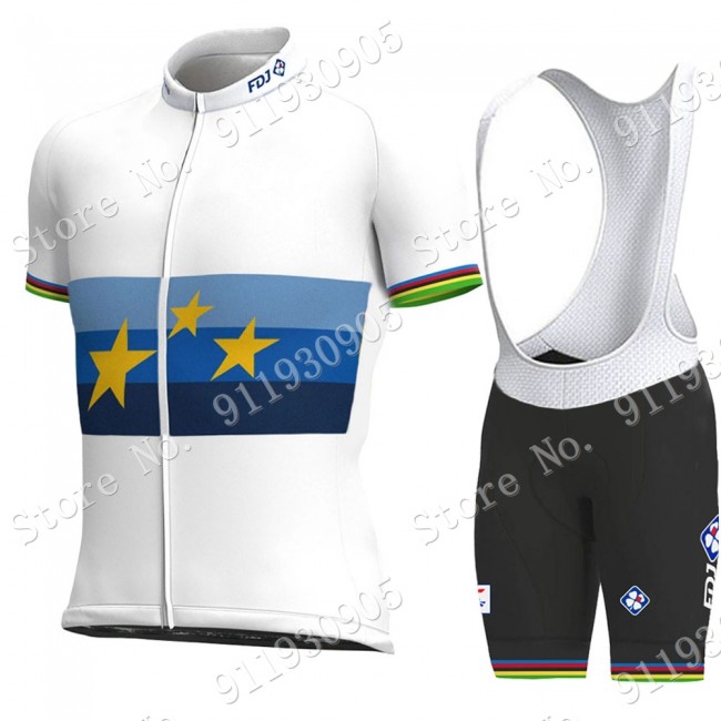FDJ Pro Team European Champion 2021 Fietskleding Fietsshirt Korte Mouw+Korte Fietsbroeken Bib 2021072864 FDJ Pro Team European Champion 2021 Fietskleding Fietsshirt Korte Mouw+Korte Fietsbroeken Bib 2021072864