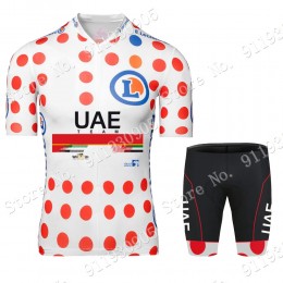 Polka Dot UAE Emirates Tour De France 2021 Fietskleding Fietsshirt Korte Mouw+Korte Fietsbroeken Bib 2021072963 Polka Dot UAE Emirates Tour De France 2021 Fietskleding Fietsshirt Korte Mouw+Korte Fietsbroeken Bib 2021072963