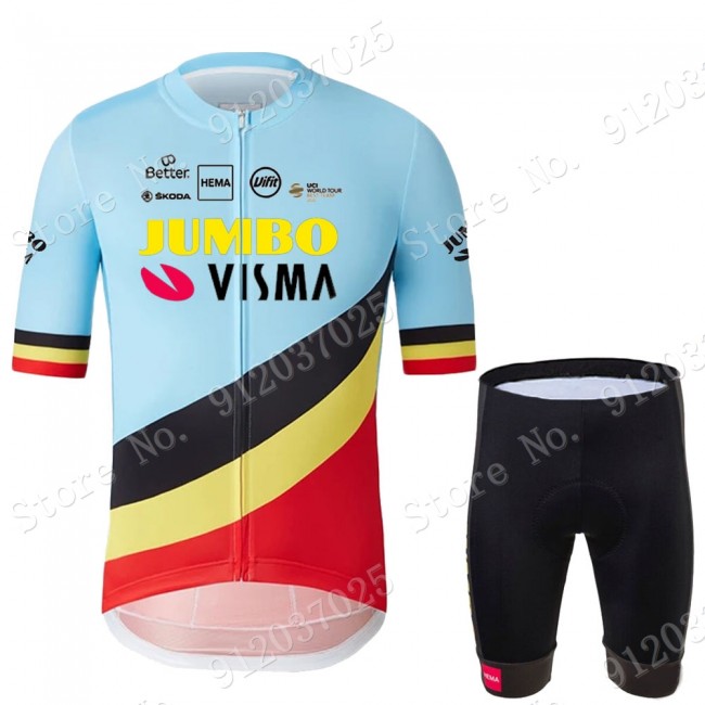 Jumbo Visma Belgium Blue 2021 Team Wielerkleding Wielershirt Korte Mouw+Korte Fietsbroeken 2021062649 Jumbo Visma Belgium Blue 2021 Team Wielerkleding Wielershirt Korte Mouw+Korte Fietsbroeken 2021062649