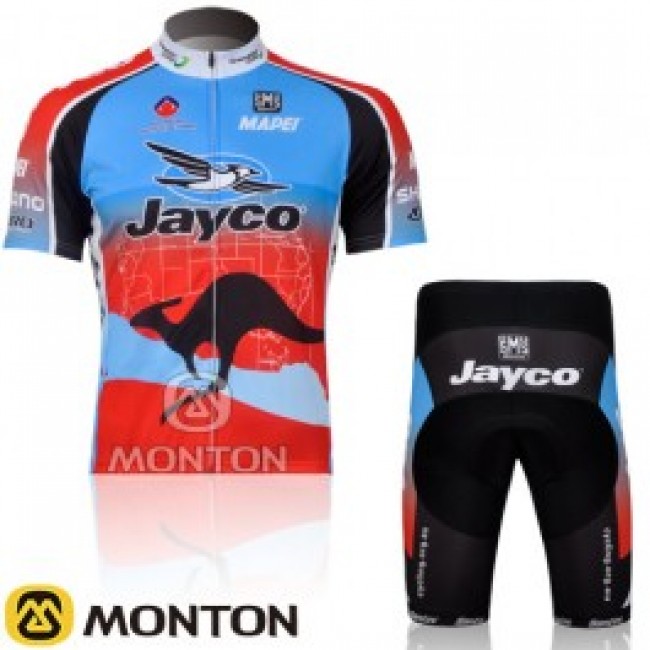 JAYCO Pro Team Fietsshirt Korte mouw Korte fietsbroeken met zeem Kits blauw rood 260 JAYCO Pro Team Fietsshirt Korte mouw Korte fietsbroeken met zeem Kits blauw rood 260