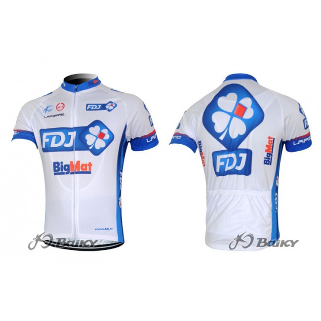 2012 FDJ-BigMatFietsshirt Korte mouw wit blauw 3843 2012 FDJ-BigMatFietsshirt Korte mouw wit blauw 3843