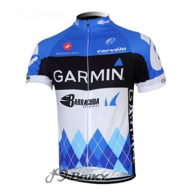 2012 Garmin Barracuda Fietsshirt Korte mouw wit blauw 3845 2012 Garmin Barracuda Fietsshirt Korte mouw wit blauw 3845