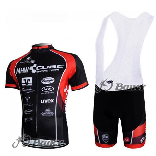 MHW Cube Racing TeamFietsshirt Korte mouwKorte fietsbroeken Bib met zeem Kits rood zwart 4298 MHW Cube Racing TeamFietsshirt Korte mouwKorte fietsbroeken Bib met zeem Kits rood zwart 4298