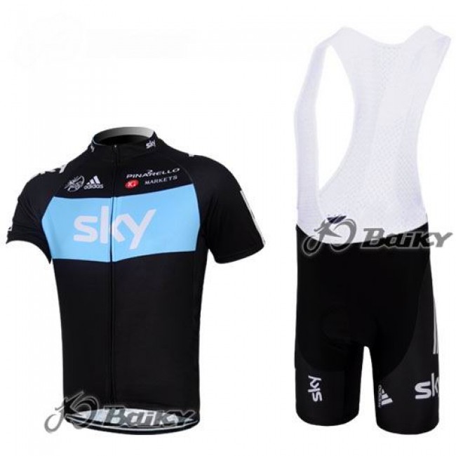 SKY Fietspakken Fietsshirt Korte+Korte koersbroeken Bib zwart blauw 4308 SKY Fietspakken Fietsshirt Korte+Korte koersbroeken Bib zwart blauw 4308