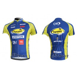 2012 Topsport Fietsshirt Korte mouw blauw geel 3861