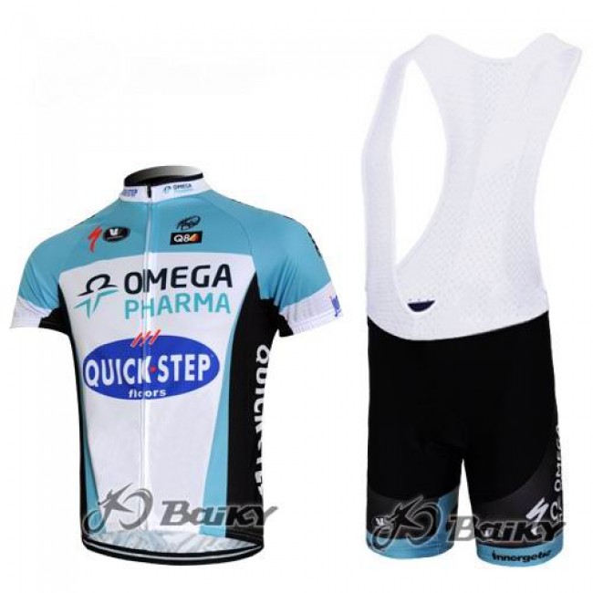 Omega Pharma-Quick Step Fietsshirt Korte mouw Korte fietsbroeken Bib met zeem Kits wit blauw 4285 Omega Pharma-Quick Step Fietsshirt Korte mouw Korte fietsbroeken Bib met zeem Kits wit blauw 4285