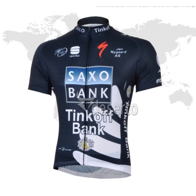 2013 Saxo Bank Tinkoff Pro Team Fietsshirt Korte mouw donker blauw 3821 2013 Saxo Bank Tinkoff Pro Team Fietsshirt Korte mouw donker blauw 3821