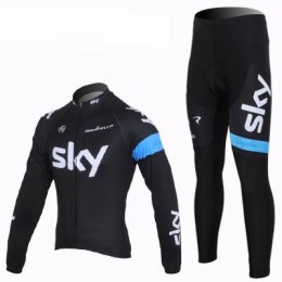 2013 Team Sky Fietspakken Fietsshirt lange mouw+lange fietsbroeken zwart blauw 765 2013 Team Sky Fietspakken Fietsshirt lange mouw+lange fietsbroeken zwart blauw 765