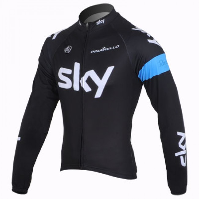 2013 Team Sky Fietsshirt lange mouw zwart blauw 779 2013 Team Sky Fietsshirt lange mouw zwart blauw 779