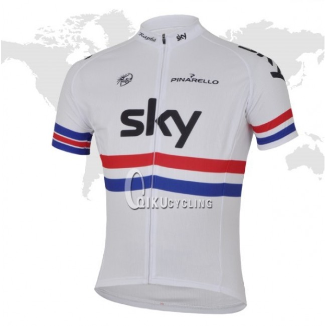 2013 Team Sky Fietsshirt Korte mouw wit rood blauw 3961 2013 Team Sky Fietsshirt Korte mouw wit rood blauw 3961