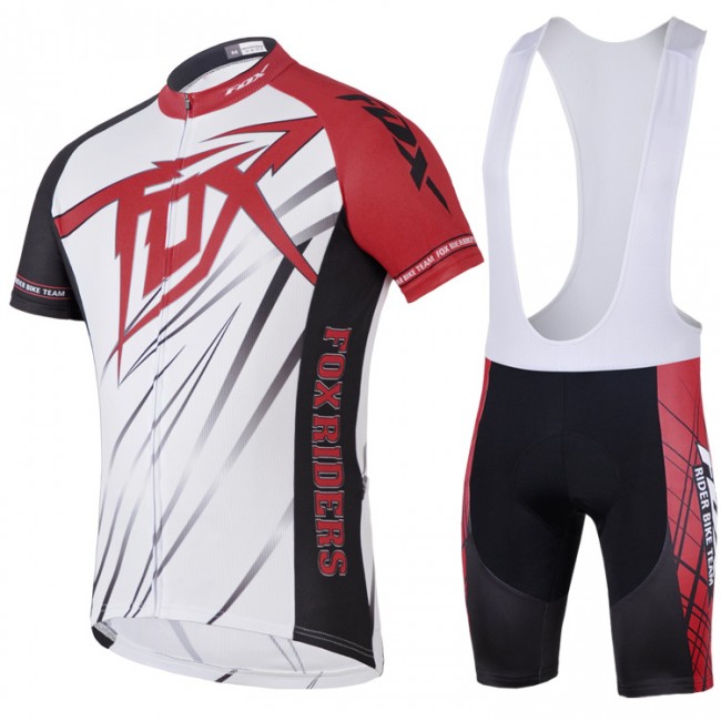2014 Fox Bike Team Fietspakken Fietsshirt Korte+Korte koersbroeken Bib wit rood 987 2014 Fox Bike Team Fietspakken Fietsshirt Korte+Korte koersbroeken Bib wit rood 987