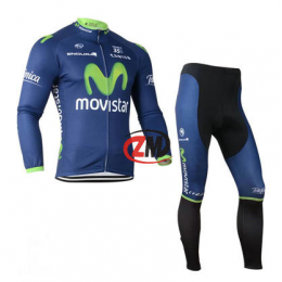 Movistar 2014 Fietskleding Fietsshirt lange mouw+lange fietsbroeken Blauw Zwart 1131 Movistar 2014 Fietskleding Fietsshirt lange mouw+lange fietsbroeken Blauw Zwart 1131