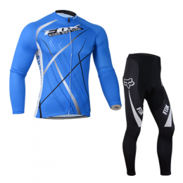 Fox 2014 Fietskleding Fietsshirt lange mouw+lange fietsbroeken Blauw Zwart 1016 Fox 2014 Fietskleding Fietsshirt lange mouw+lange fietsbroeken Blauw Zwart 1016