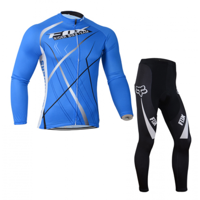 Fox 2014 Fietskleding Fietsshirt lange mouw+lange fietsbroeken Blauw Zwart 1016 Fox 2014 Fietskleding Fietsshirt lange mouw+lange fietsbroeken Blauw Zwart 1016
