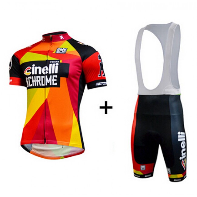 2015 Cinelli Santini Chrome Proteam Fietskleding Set Fietsshirt Korte Mouwen+Fietsbroek Bib Korte 2146 2015 Cinelli Santini Chrome Proteam Fietskleding Set Fietsshirt Korte Mouwen+Fietsbroek Bib Korte 2146