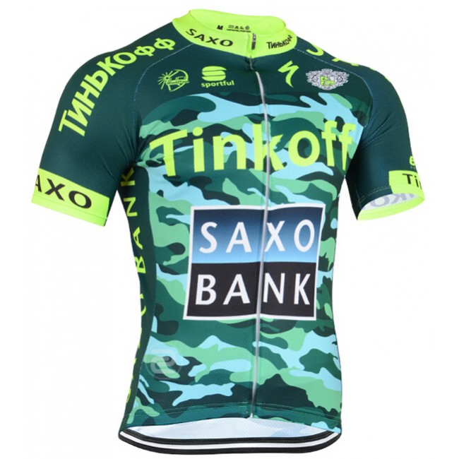 2015 Tinkoff Saxo Bank Camouflage Fietsshirt Korte Mouw 1937 2015 Tinkoff Saxo Bank Camouflage Fietsshirt Korte Mouw 1937