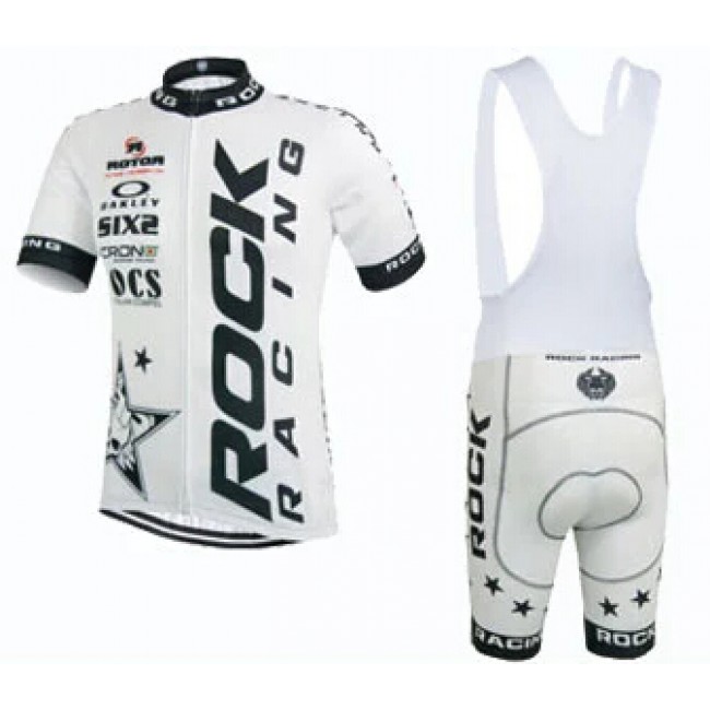 2015 Rock Racing wit Fietskleding Set Fietsshirt Korte Mouwen+Fietsbroek Bib Korte 2216 2015 Rock Racing wit Fietskleding Set Fietsshirt Korte Mouwen+Fietsbroek Bib Korte 2216