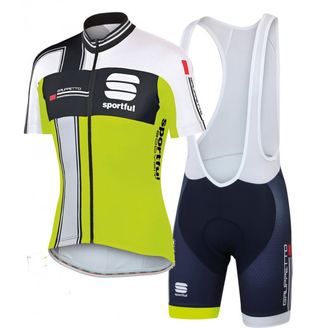 2015 Sportful zwart wit groen Fietskleding Set Fietsshirt Korte Mouwen+Fietsbroek Bib Korte 2266 2015 Sportful zwart wit groen Fietskleding Set Fietsshirt Korte Mouwen+Fietsbroek Bib Korte 2266