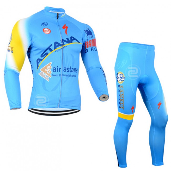 2014 Astana Fietskleding Fietsshirt lange mouw+Lange fietsbroeken 823 2014 Astana Fietskleding Fietsshirt lange mouw+Lange fietsbroeken 823