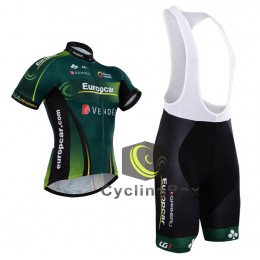 2015 Europcar Fietskleding Set Fietsshirt Korte Mouwen+Fietsbroek Bib Korte 2348