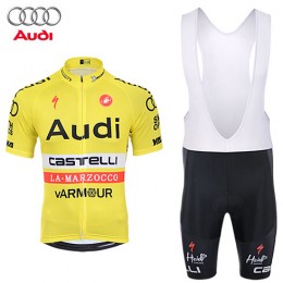 2015 AUDI Castelli Fietskleding Set Fietsshirt Korte Mouwen+Fietsbroek Bib Korte geel 2311 2015 AUDI Castelli Fietskleding Set Fietsshirt Korte Mouwen+Fietsbroek Bib Korte geel 2311