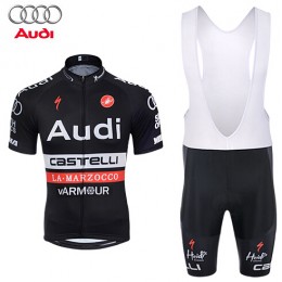 2015 AUDI Castelli Fietskleding Set Fietsshirt Korte Mouwen+Fietsbroek Bib Korte zwart 2313 2015 AUDI Castelli Fietskleding Set Fietsshirt Korte Mouwen+Fietsbroek Bib Korte zwart 2313