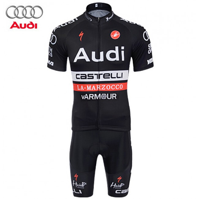2015 AUDI Castelli Fietskleding Set Fietsshirt Korte Mouwen+Fietsbroek Korte zwart 2316 2015 AUDI Castelli Fietskleding Set Fietsshirt Korte Mouwen+Fietsbroek Korte zwart 2316