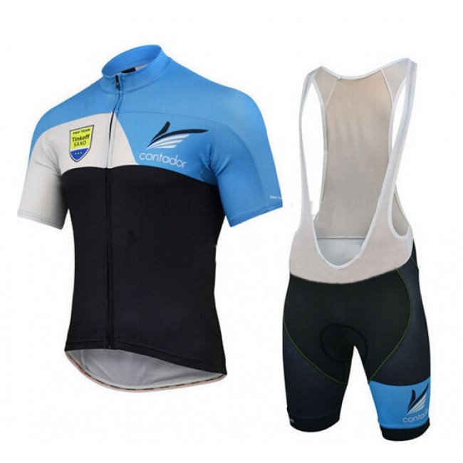 2015 Tinkoff Saxo Fietskleding Fietsshirt Korte+Korte Fietsbroeken Bib Blauw 2466 2015 Tinkoff Saxo Fietskleding Fietsshirt Korte+Korte Fietsbroeken Bib Blauw 2466