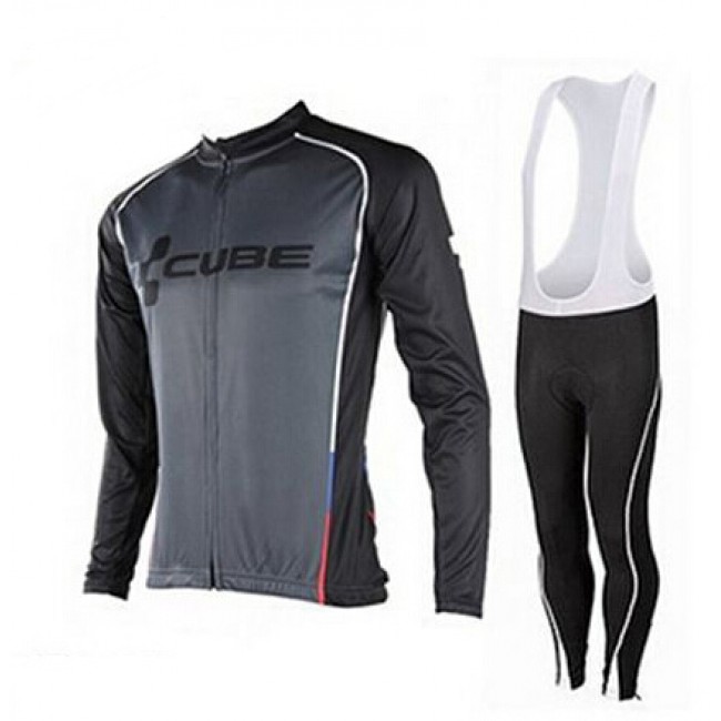 2015 Cube zwart Fietskleding Fietsshirt lange mouw+Lange fietsbroeken Bib wit 2451 2015 Cube zwart Fietskleding Fietsshirt lange mouw+Lange fietsbroeken Bib wit 2451