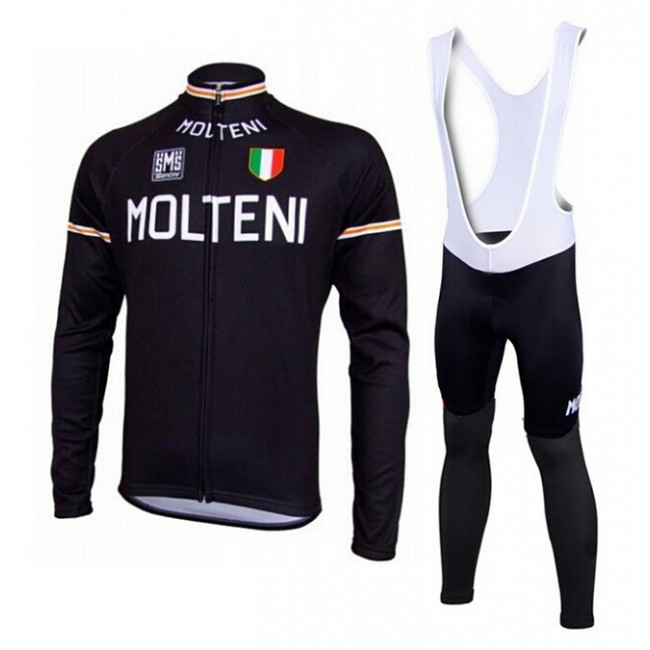 2015 MOLTENI Santini zwart Fietskleding Fietsshirt lange mouw+Lange fietsbroeken Bib 2478 2015 MOLTENI Santini zwart Fietskleding Fietsshirt lange mouw+Lange fietsbroeken Bib 2478
