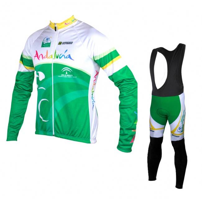 2015 Andalucia Fietskleding Fietsshirt lange mouw+Lange fietsbroeken Bib 2569 2015 Andalucia Fietskleding Fietsshirt lange mouw+Lange fietsbroeken Bib 2569