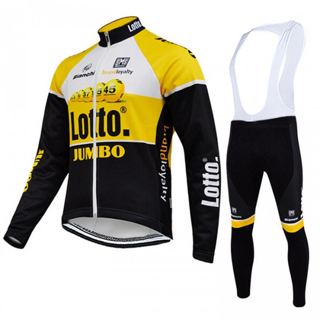 2015 Lotto Jumbo Fietskleding Fietsshirt lange mouw+Lange fietsbroeken Bib 1849 2015 Lotto Jumbo Fietskleding Fietsshirt lange mouw+Lange fietsbroeken Bib 1849