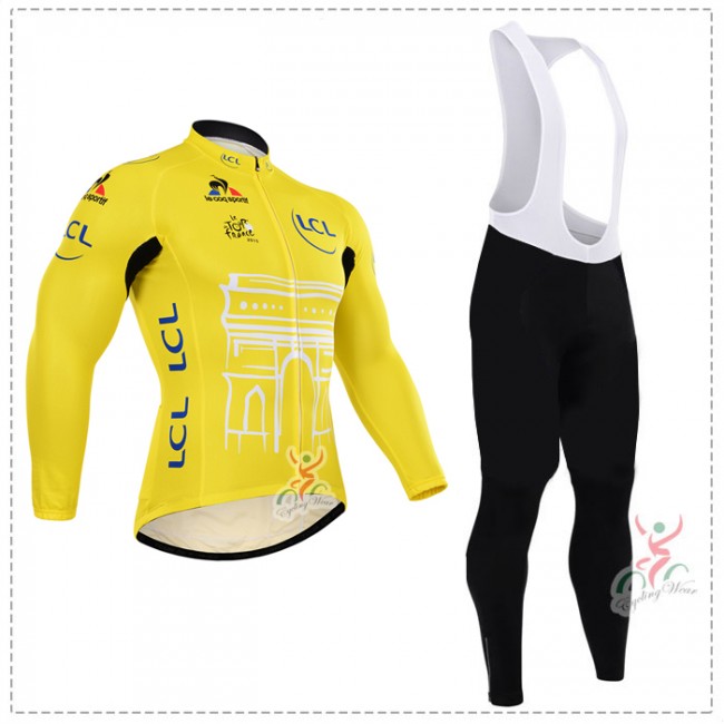 2015 Tour de France jaune Fietskleding Fietsshirt lange mouw+Lange fietsbroeken Bib 2088 2015 Tour de France jaune Fietskleding Fietsshirt lange mouw+Lange fietsbroeken Bib 2088