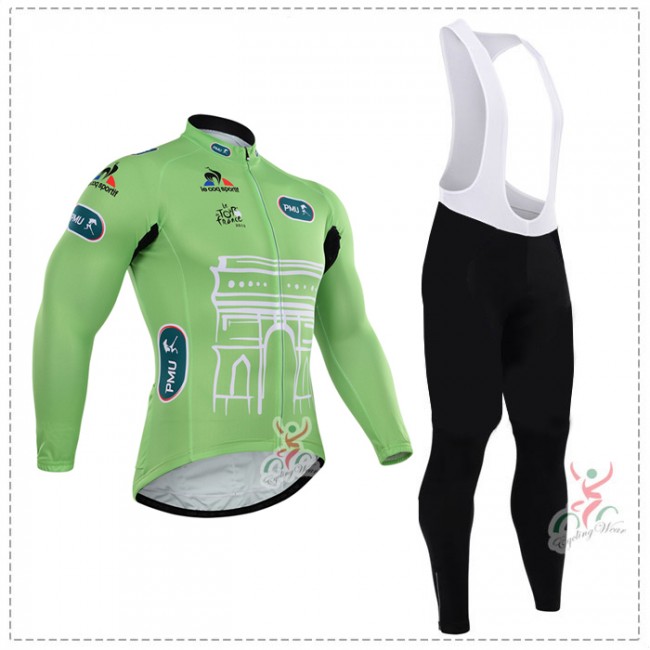 2015 Tour de France vert Fietskleding Fietsshirt lange mouw+Lange fietsbroeken Bib 2091 2015 Tour de France vert Fietskleding Fietsshirt lange mouw+Lange fietsbroeken Bib 2091