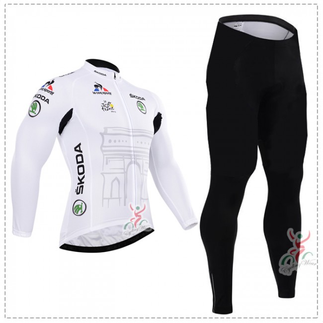 2015 Tour de France Blanc Fietskleding Fietsshirt lange mouw+Lange fietsbroeken 2095 2015 Tour de France Blanc Fietskleding Fietsshirt lange mouw+Lange fietsbroeken 2095