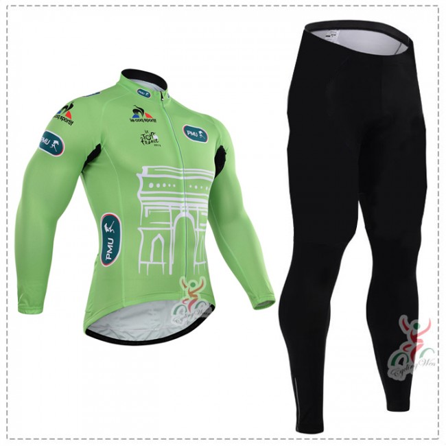 2015 Tour de France vert Fietskleding Fietsshirt lange mouw+Lange fietsbroeken 2092 2015 Tour de France vert Fietskleding Fietsshirt lange mouw+Lange fietsbroeken 2092