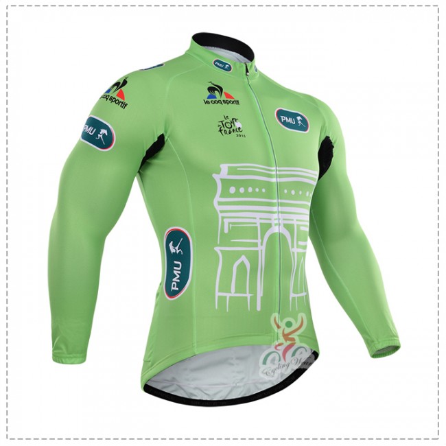 2015 Tour de France Fietsshirt lange mouw vert 2097 2015 Tour de France Fietsshirt lange mouw vert 2097