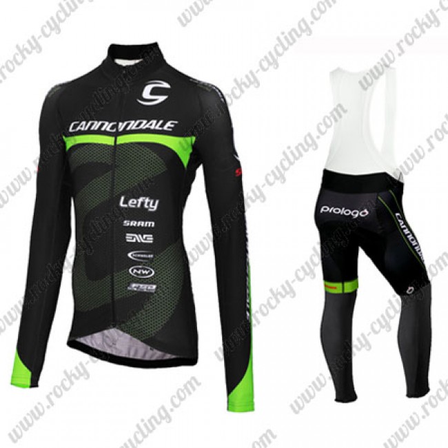 2016 Team Cannondale Winter Fietskleding Fietsshirt lange mouw+Lange fietsbroeken Bib Zwart Groen 2016002 2016 Team Cannondale Winter Fietskleding Fietsshirt lange mouw+Lange fietsbroeken Bib Zwart Groen 2016002