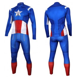 Captain America Fietskleding Fietsshirt lange mouw+Lange fietsbroeken 2016036501 Captain America Fietskleding Fietsshirt lange mouw+Lange fietsbroeken 2016036501