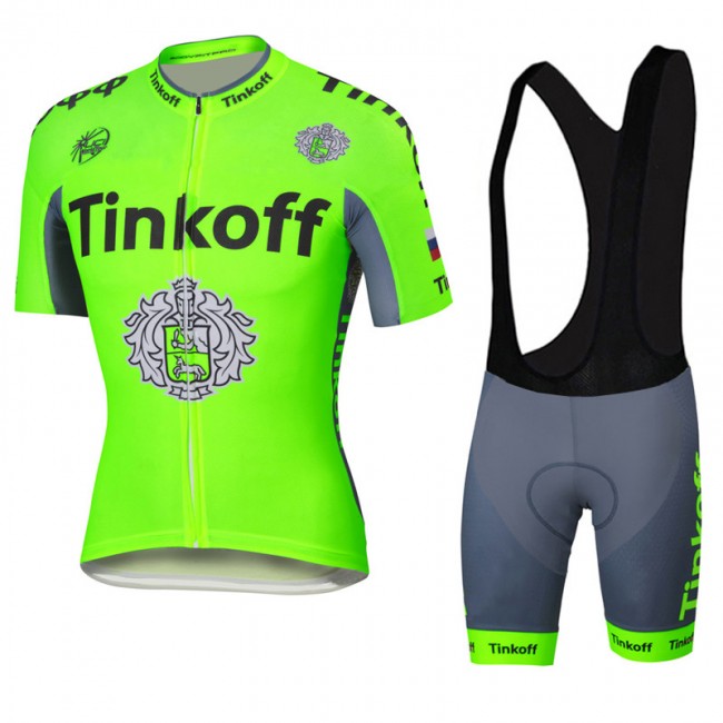 2016 Tinkoff Saxo Bank Fluo Green Fietskleding Fietsshirt Korte+Korte fietsbroeken Bib 02 2016036068 2016 Tinkoff Saxo Bank Fluo Green Fietskleding Fietsshirt Korte+Korte fietsbroeken Bib 02 2016036068