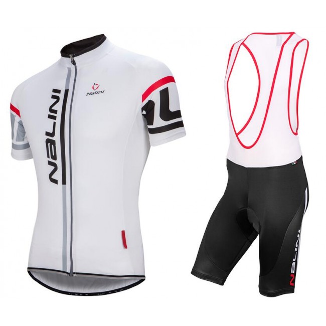 NALINI PRO Logo Summer Fietskleding Fietsshirt Korte+Korte Fietsbroeken Bib wit 20160971 NALINI PRO Logo Summer Fietskleding Fietsshirt Korte+Korte Fietsbroeken Bib wit 20160971