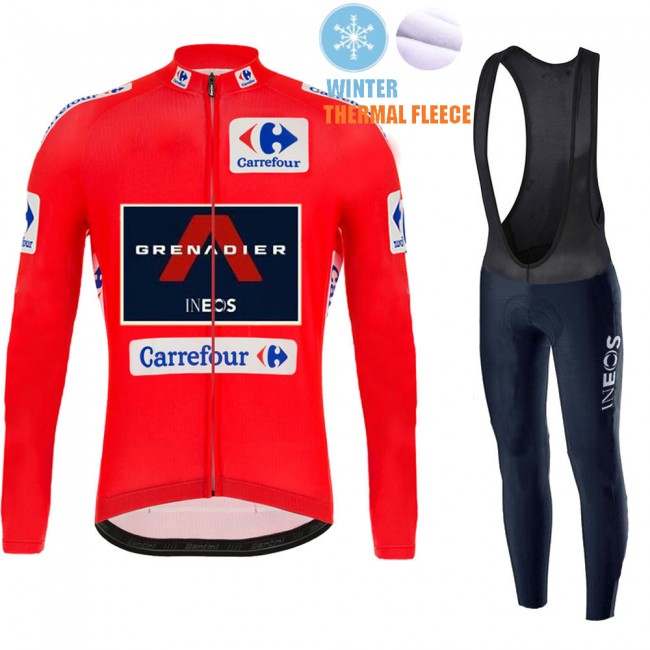 Winter Fleece INEOS Grenadier Spanish Pro Team 2021 Fietskleding Fietsshirt Lange Mouw+Lange Fietsbroek Bib 20210462 Winter Fleece INEOS Grenadier Spanish Pro Team 2021 Fietskleding Fietsshirt Lange Mouw+Lange Fietsbroek Bib 20210462