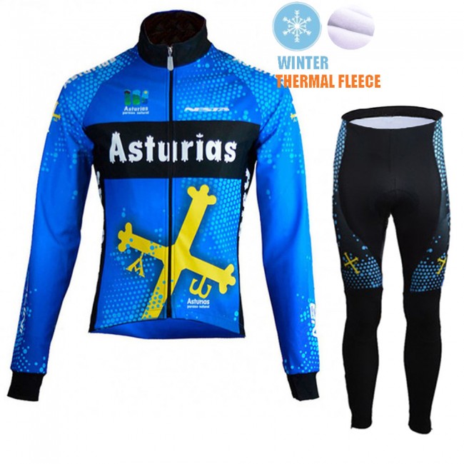 Winter Fleece Asturias Pro Team 2021 Fietskleding Fietsshirt Lange Mouw+Lange Fietsbroek Bib 20210338 Winter Fleece Asturias Pro Team 2021 Fietskleding Fietsshirt Lange Mouw+Lange Fietsbroek Bib 20210338