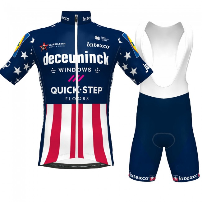 CHAMPION USA Pro Team 2021 Fietskleding Fietsshirt Korte Mouw+Korte Fietsbroeken Bib 20210566 CHAMPION USA Pro Team 2021 Fietskleding Fietsshirt Korte Mouw+Korte Fietsbroeken Bib 20210566
