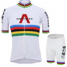White Ineos Champion Pro Team 2021 Fietskleding Fietsshirt Korte Mouw+Korte Fietsbroeken Bib 20210617 White Ineos Champion Pro Team 2021 Fietskleding Fietsshirt Korte Mouw+Korte Fietsbroeken Bib 20210617