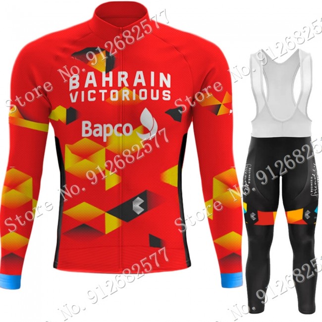 Bahrain Victorious 2022 Pro Team Fietskleding Fietsshirt Lange Mouw+Lange Fietsbroek 202201095 Bahrain Victorious 2022 Pro Team Fietskleding Fietsshirt Lange Mouw+Lange Fietsbroek 202201095